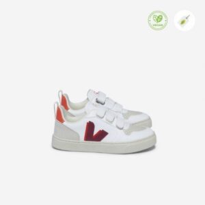 veja-baskets-enfant-small-v10-white-marsala-orange