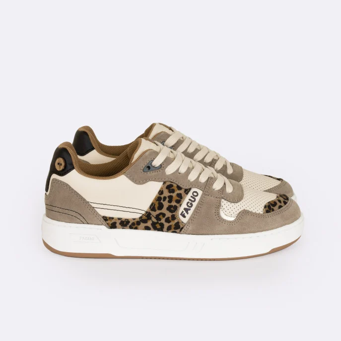 FAGUO Basket Ceiba Ecru Leopard