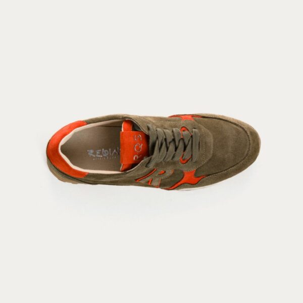 reqins-baskets-mania-cuir-velours-kakiorange