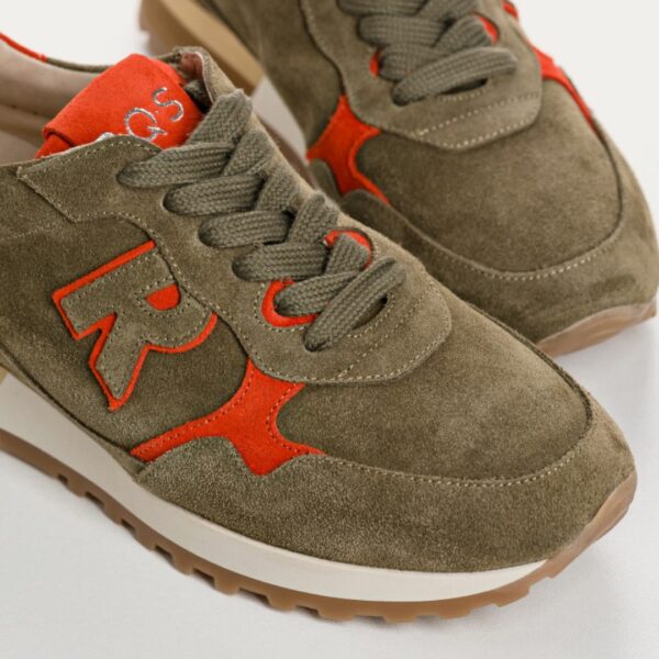 reqins-baskets-mania-cuir-velours-kakiorange