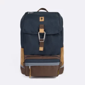 faguo-sac à dos bleu marine & camel