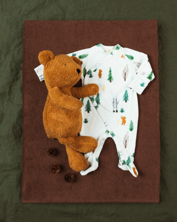 WOOLY ORGANIC - WRAP SLEEPSUIT - TEDDY – Image 2