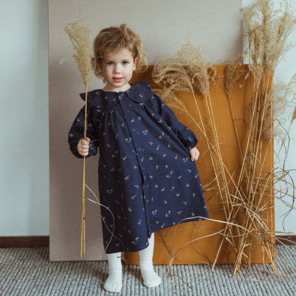 WOOLY ORGANIC - LONG SLEEVE DRES - BLEU – Image 3