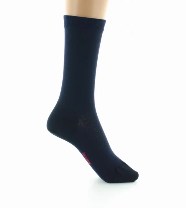 PERRIN - Chaussettes femme - Soie Naturelle - Marine