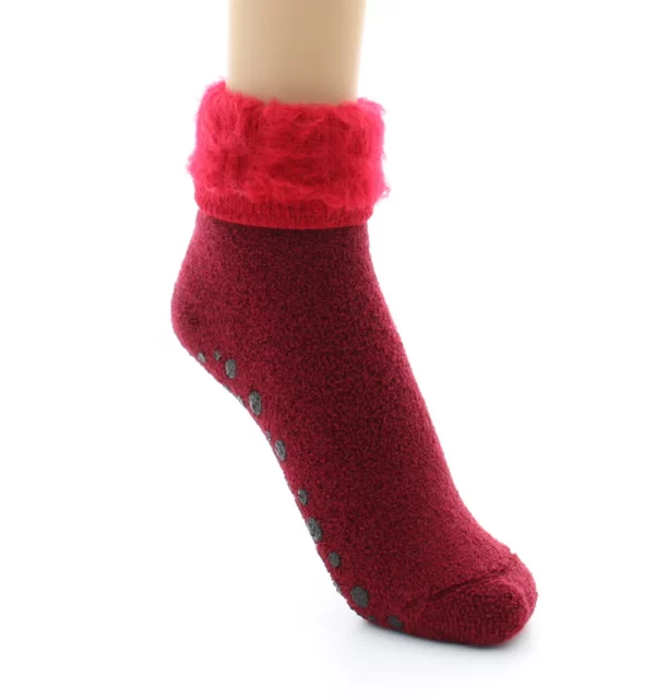 PERRIN - Chaussons Antiderapants Laine - Rouge – Image 3