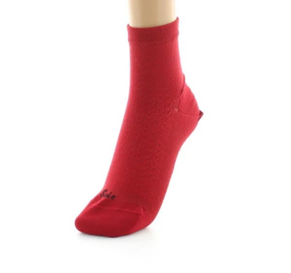 PERRIN - Socquettes Femme en Soie Naturelle - Rouge – Image 2