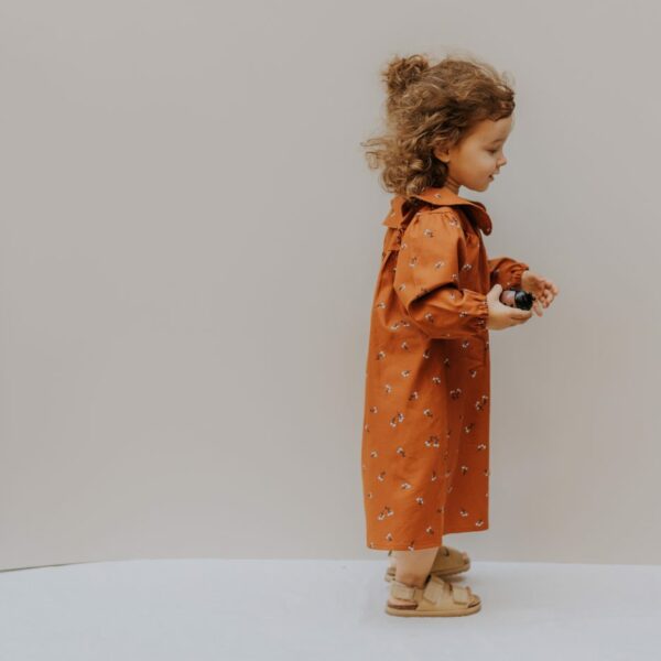 WOOLY ORGANIC - LONG SLEEVE DRES - CARAMEL – Image 2