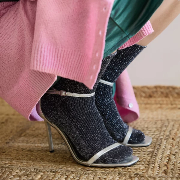 KLUE - Chaussettes à paillettes - Gris anthracite – Image 2