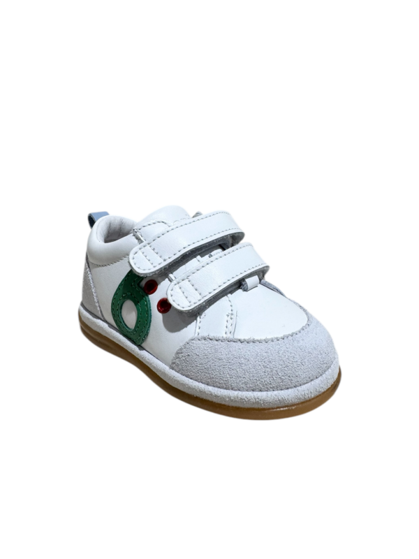 BENJIE - Baskets Myrtille Logo - Blanc/vert/bleu – Image 2