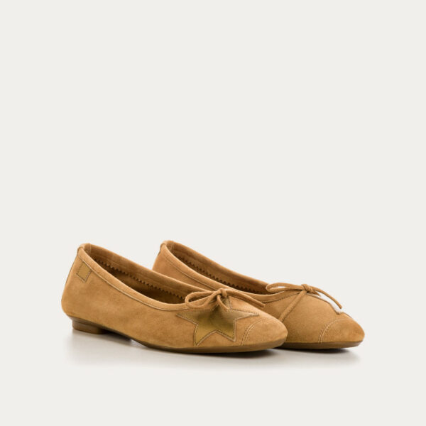 REQINS -Ballerines Hello velours - Camel – Image 2