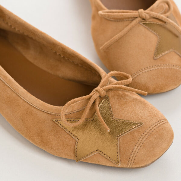 REQINS -Ballerines Hello velours - Camel – Image 3