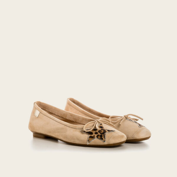 REQINS - Ballerines hello velours Léopard - Nude – Image 2