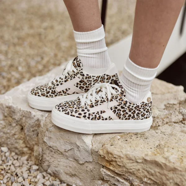 FAGUO - Baskets Walmut platform - Beige léopard – Image 3