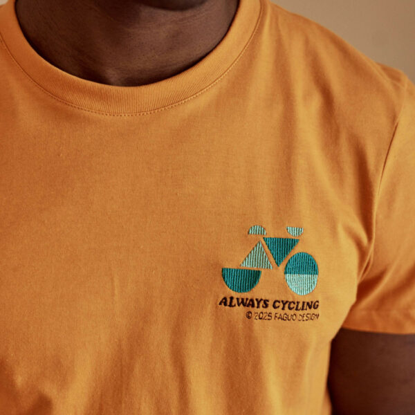 FAGUO - Tee shirt Arcy vélo brodé - Orange – Image 2