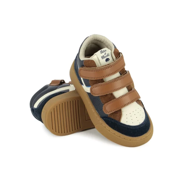 TARTINE ET CHOCOLAT - Baskets Hi Easy- Navy White Camel – Image 2