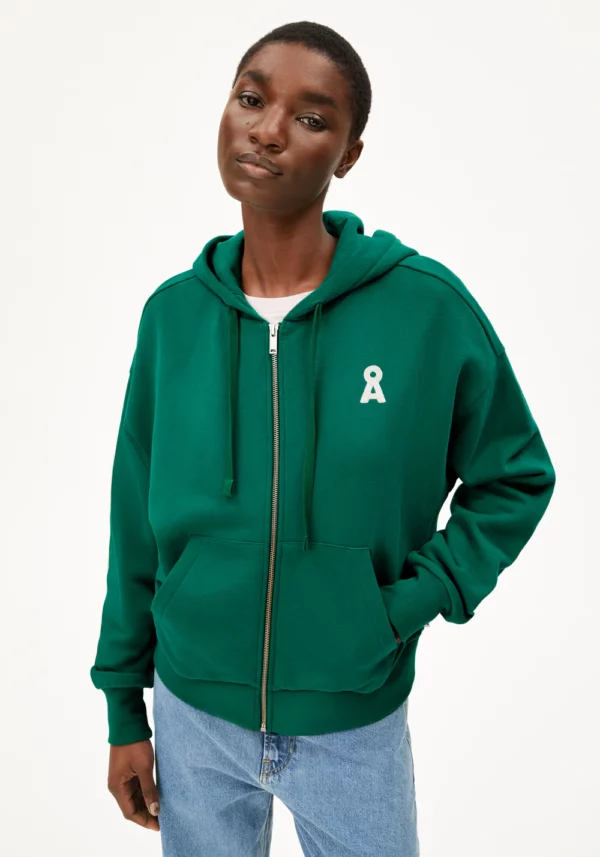 ARMEDANGELS - Veste à capuche Iconic Rixamaa - Emerald Green – Image 2