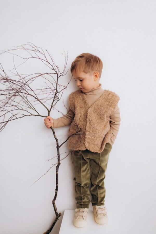 WOOLY ORGANIC - Gilet sans manche en peluche - Savane – Image 3