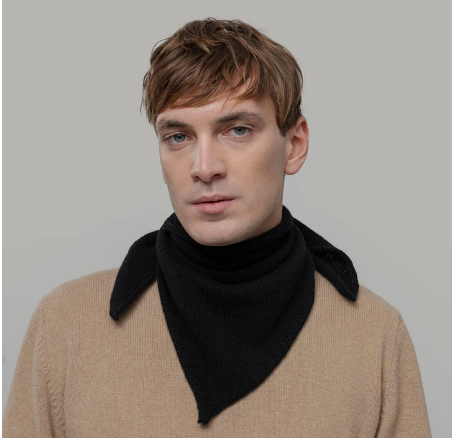 RIFO - Écharpe triangulaire Cachemire Masha - Noir – Image 2