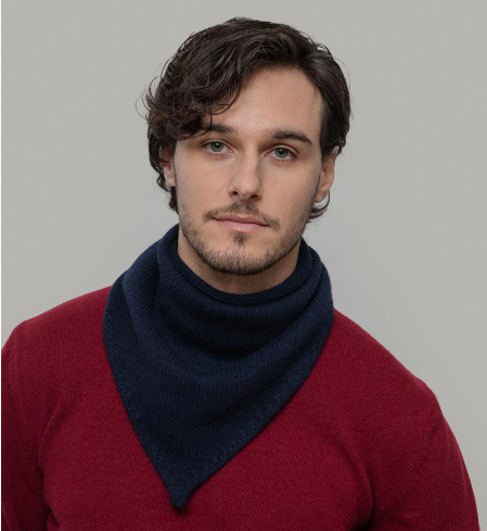 RIFO - Écharpe triangulaire Cachemire Masha - Marine – Image 2