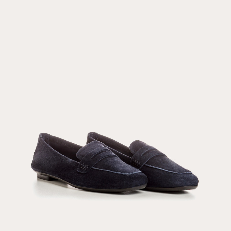 REQINS – Mocassins Hema velours – Marine – Image 2