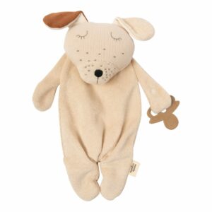 wooly-organic-doudou-chien-avec-attache-tetine-ecru