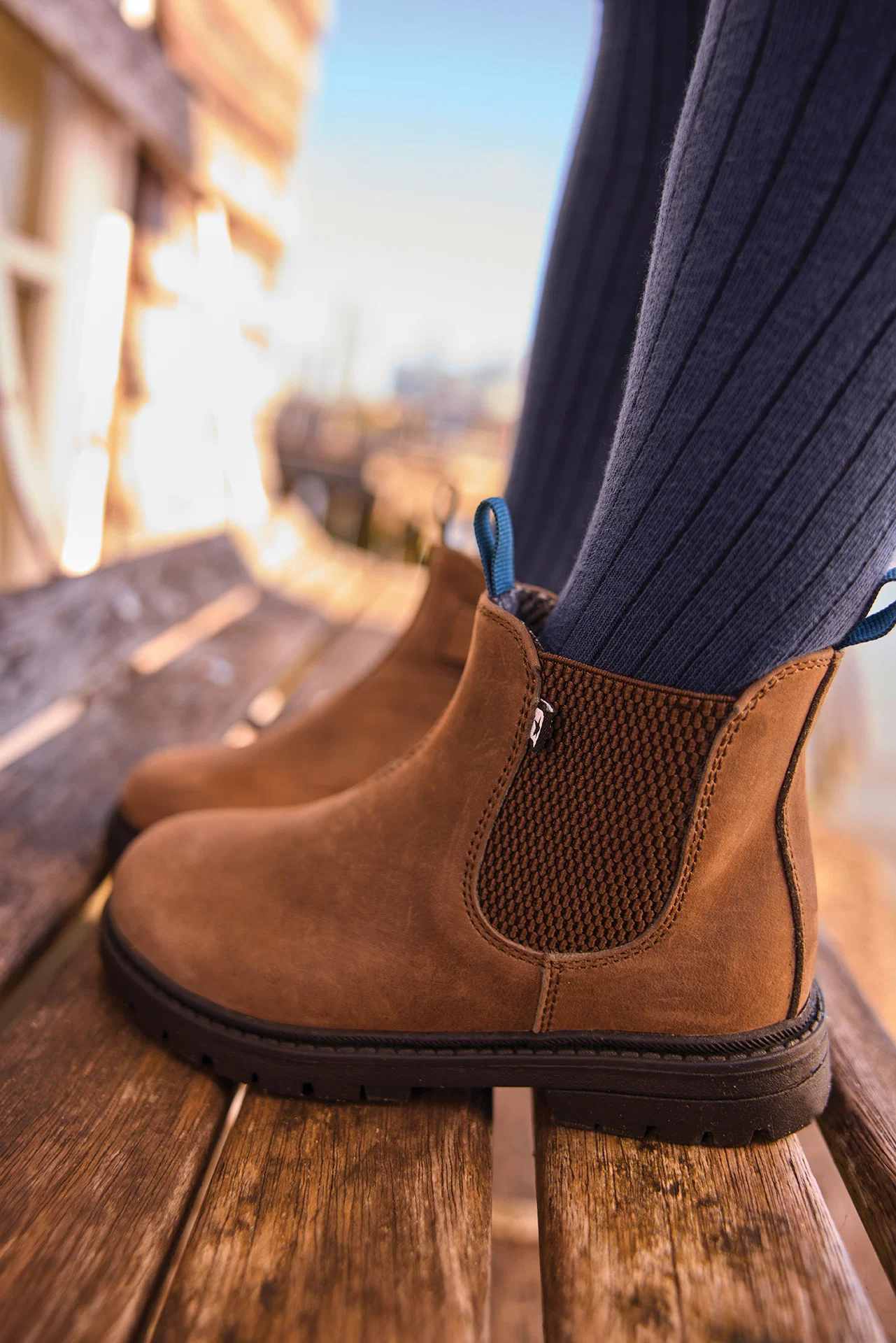 bonton-boots-chelsea-enfant-marron-grise