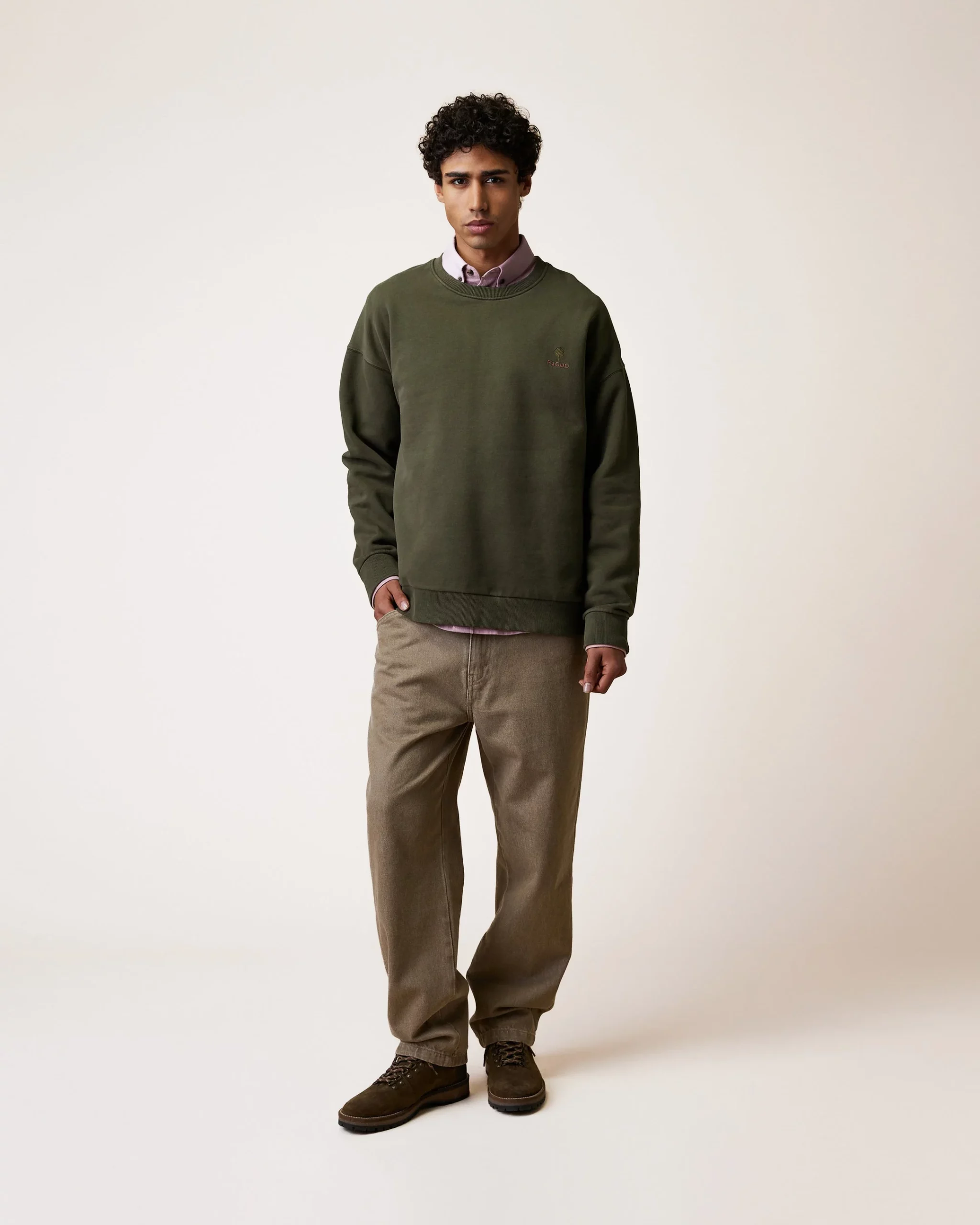 faguo-sweat-col-rond-homme-kaki-fango