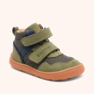 bisgaard-baskets-barefoot-enfant-cuir-vert-sauge