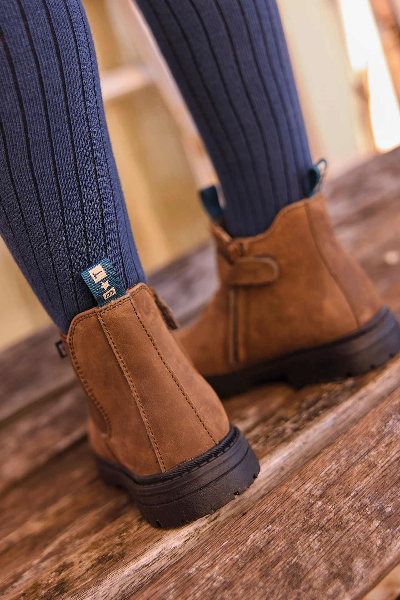 bonton-boots-chelsea-enfant-marron-grise