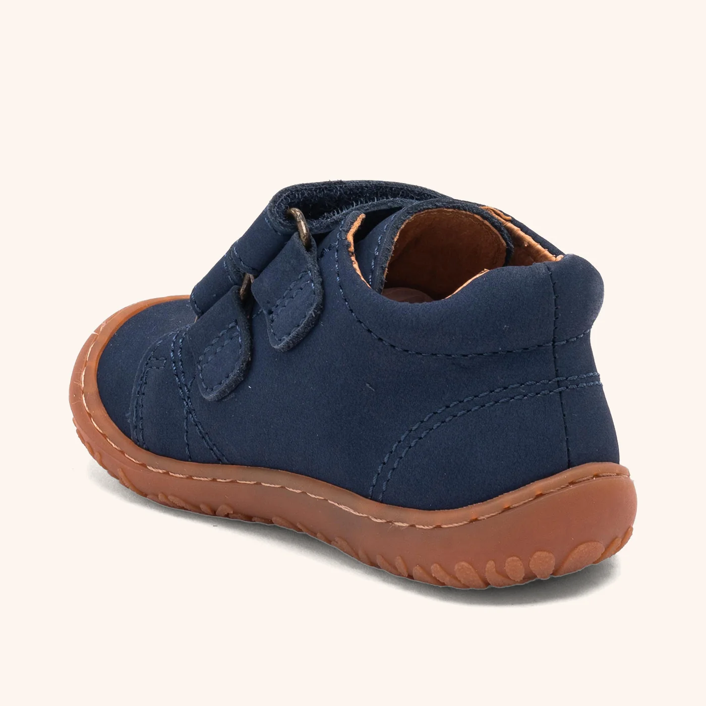 Chaussure bébé Bisgaard Hale V en cuir bleu marine vue de dos