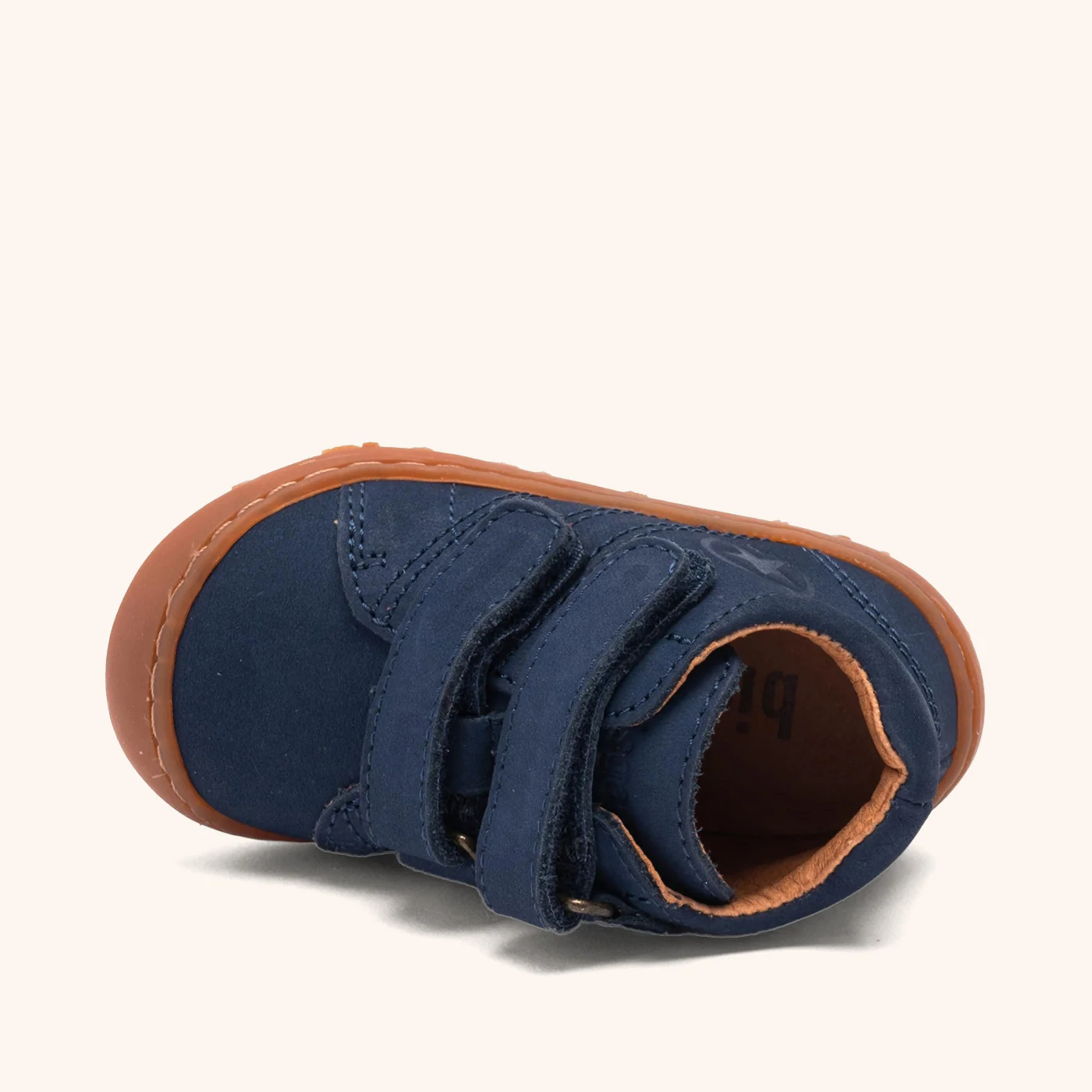 Chaussure bébé Bisgaard Hale V en cuir bleu marine vue du dessus