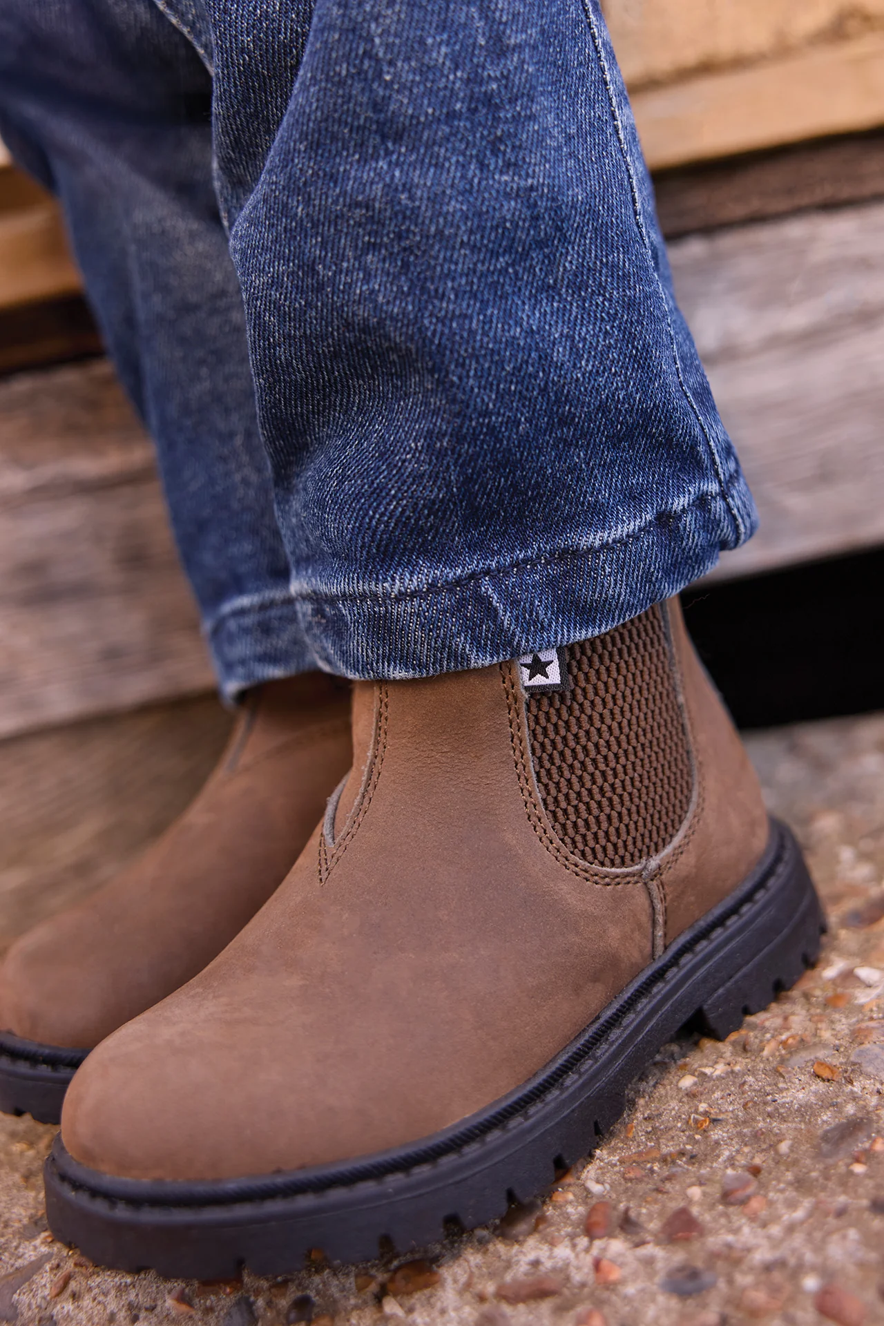 bonton-boots-chelsea-enfant-marron-grise