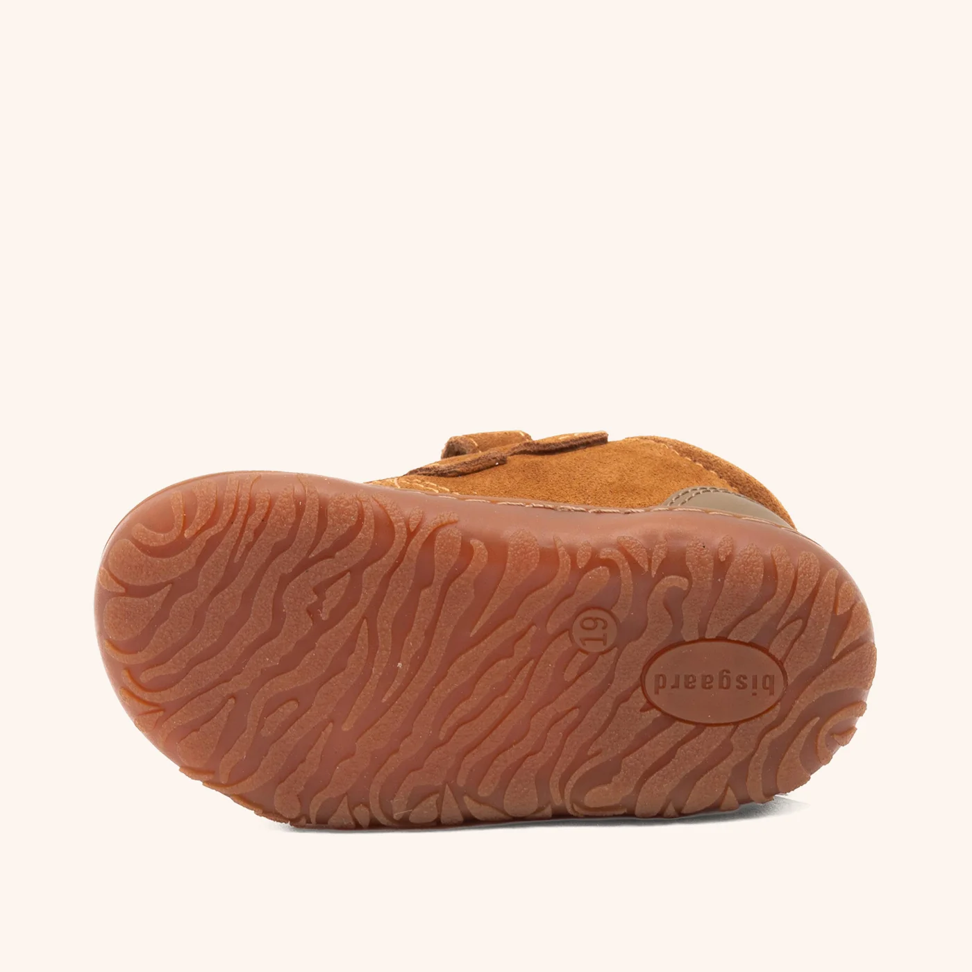 Chaussure bébé Bisgaard Hale V en cuir marron vue du dessous