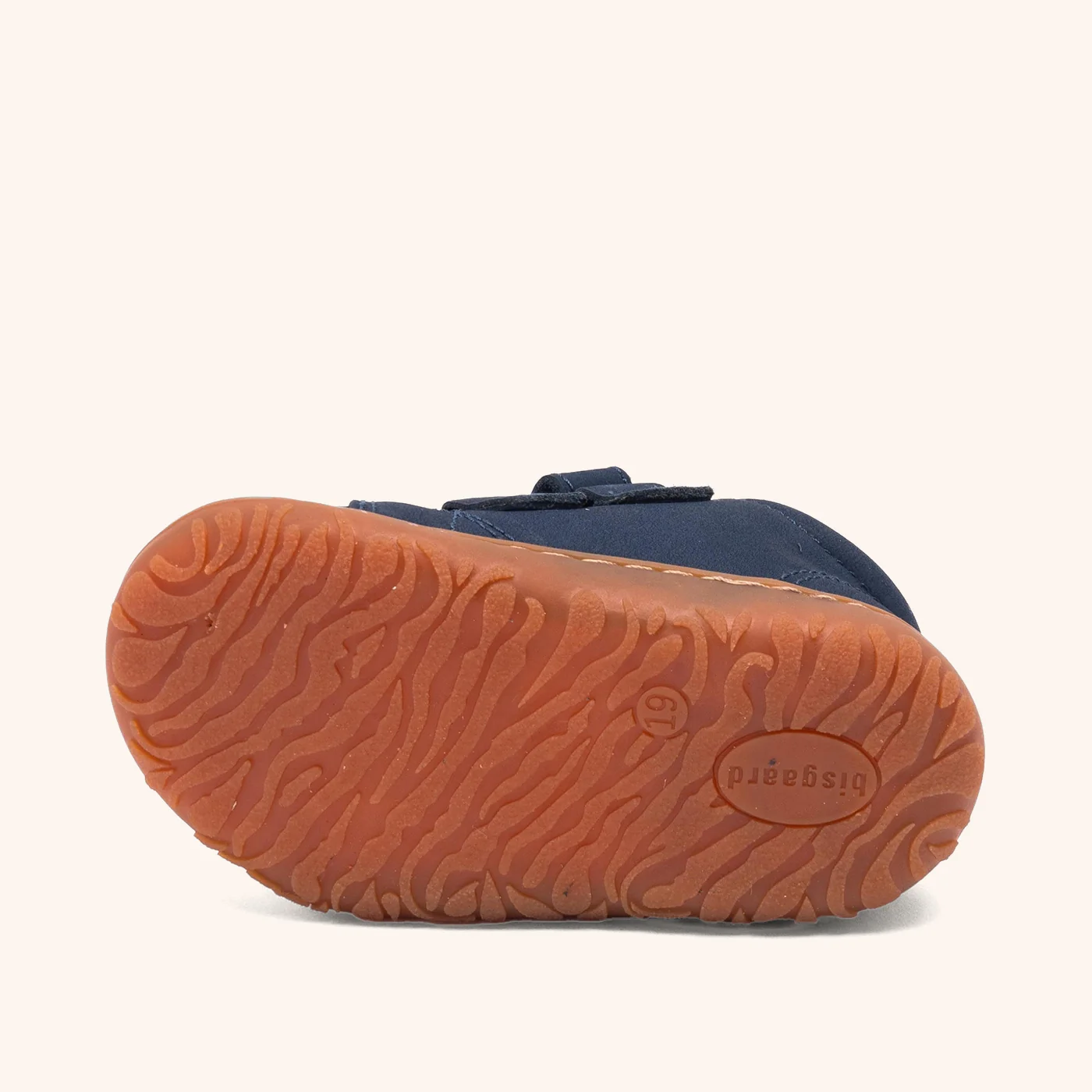 Chaussure bébé Bisgaard Hale V en cuir bleu marine vue du dessous