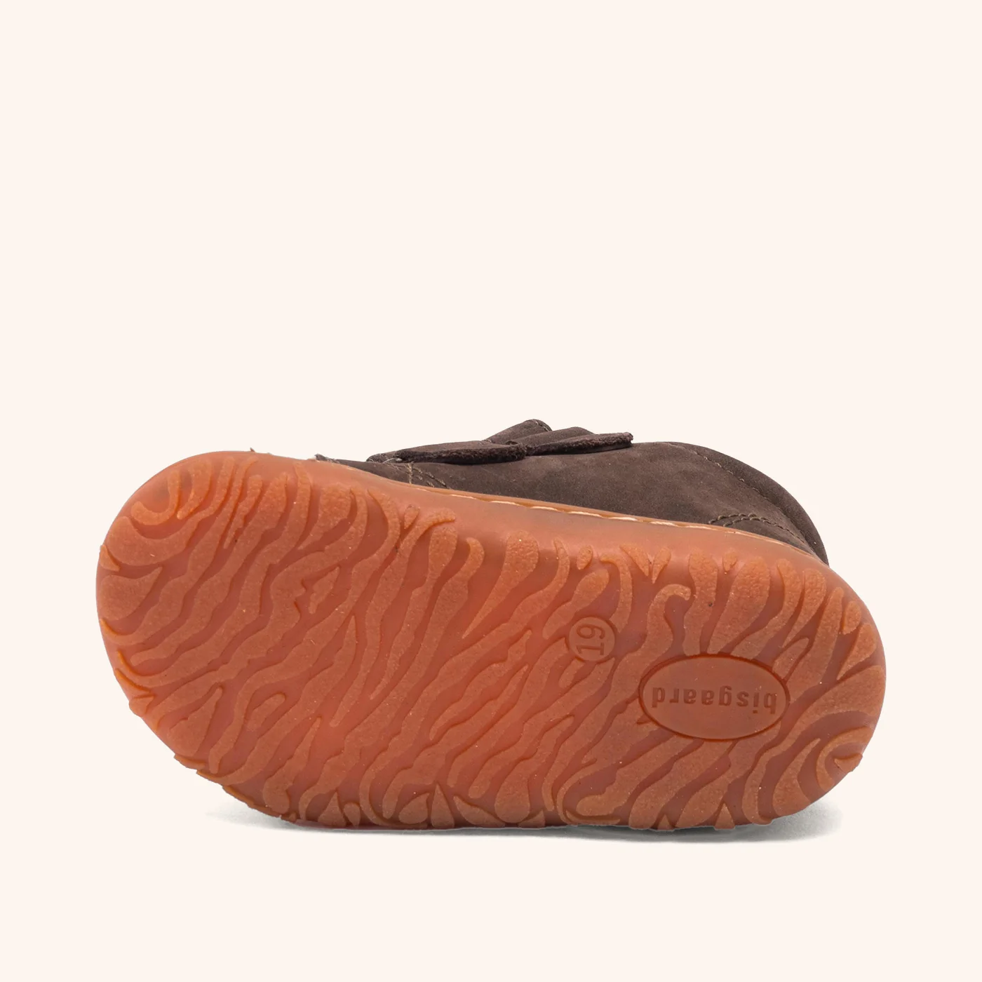 Chaussure bébé Bisgaard Hale V en cuir marron foncé vue du dessous
