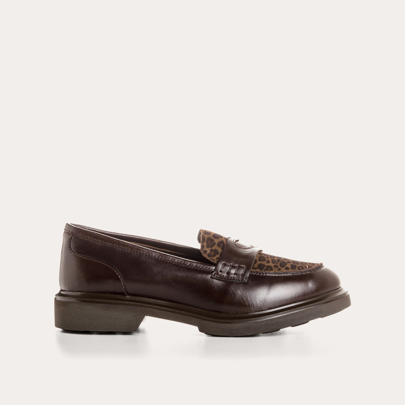 REQINS - Mocassins Jack Cuir Léopard - Marron – Image 2