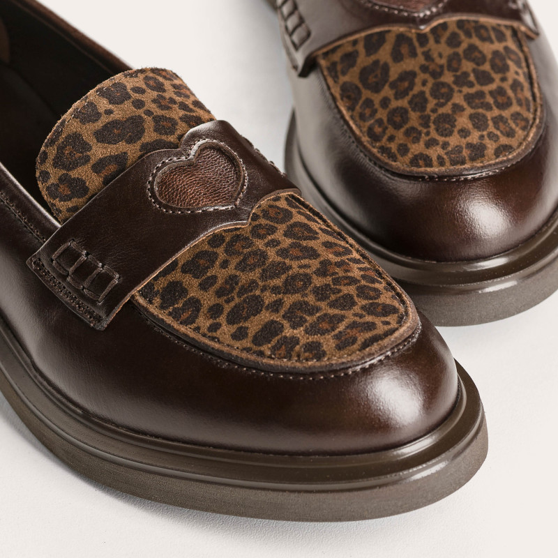 REQINS - Mocassins Jack Cuir Léopard - Marron – Image 4