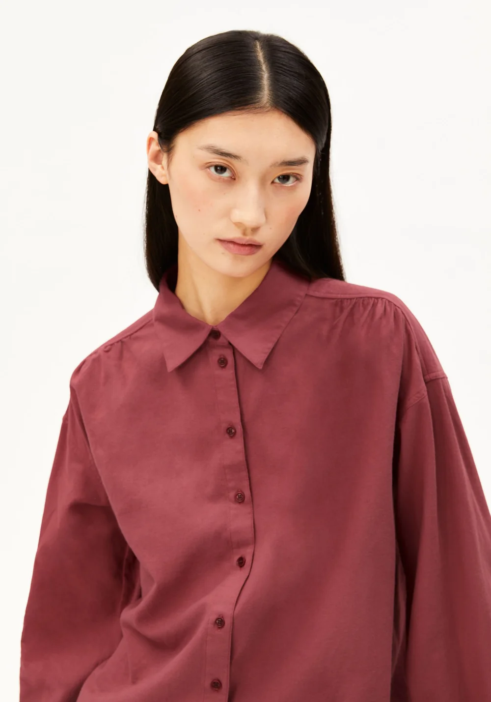 ARMEDANGELS - Blouse en Flanelle Efinaraa - Velvet Ember – Image 2