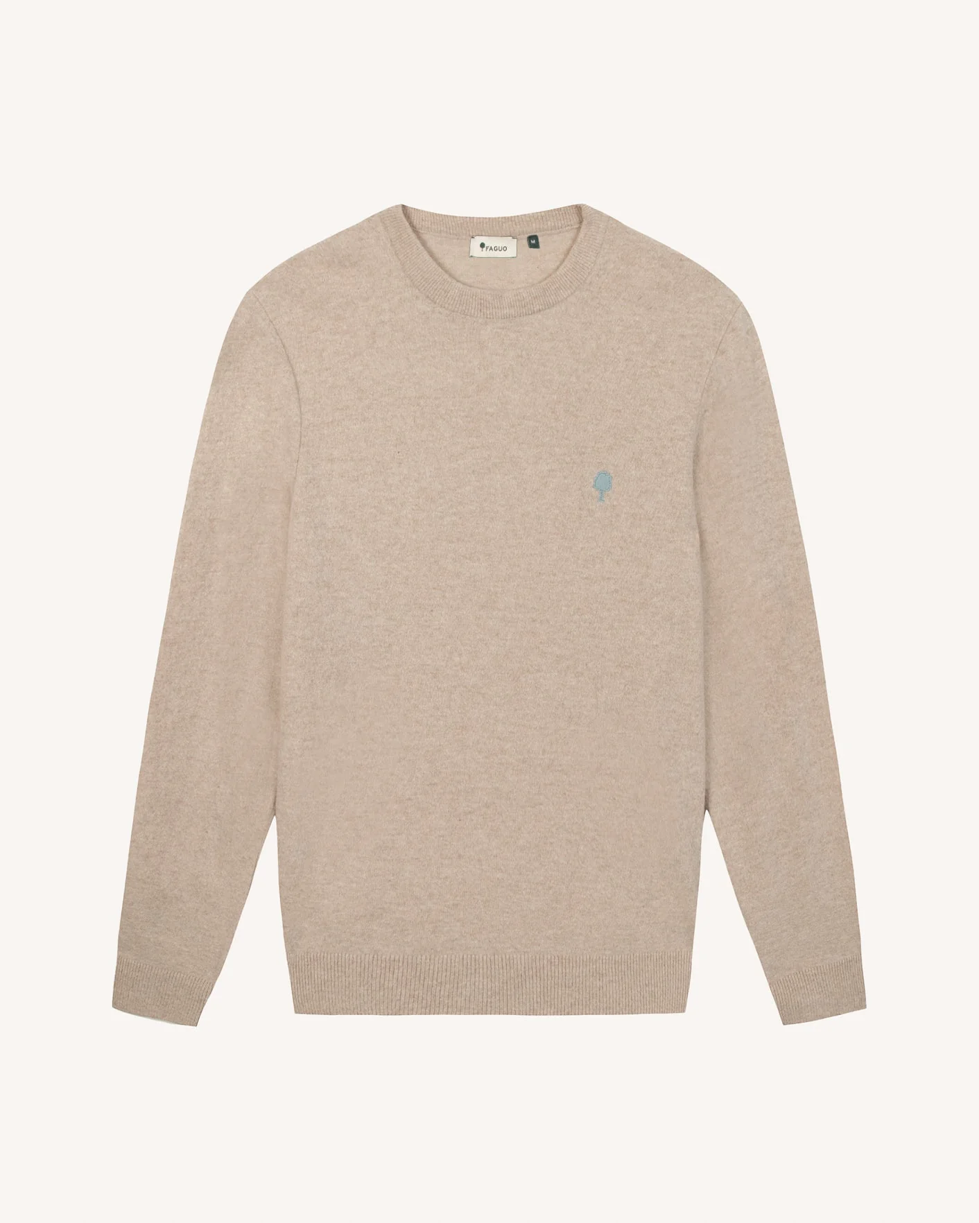 FAGUO - Pull Marly col rond en laine - Beige – Image 3