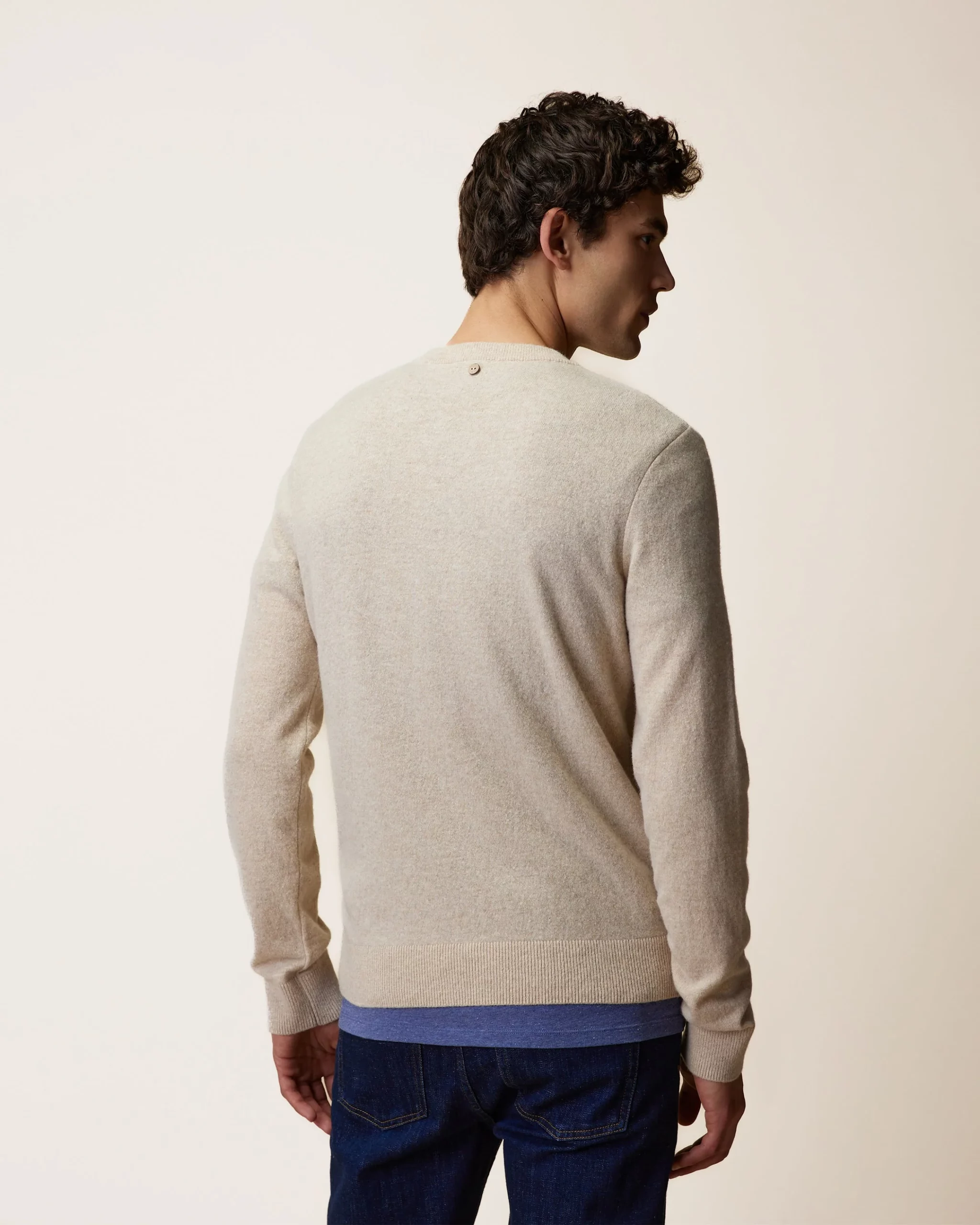 FAGUO - Pull Marly col rond en laine - Beige – Image 2