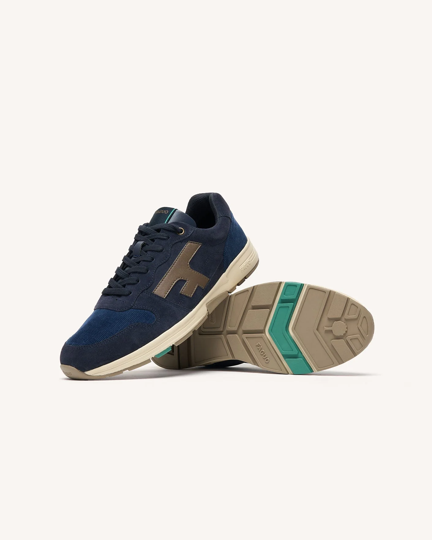 FAGUO - Baskets Olive Run - Navy – Image 2