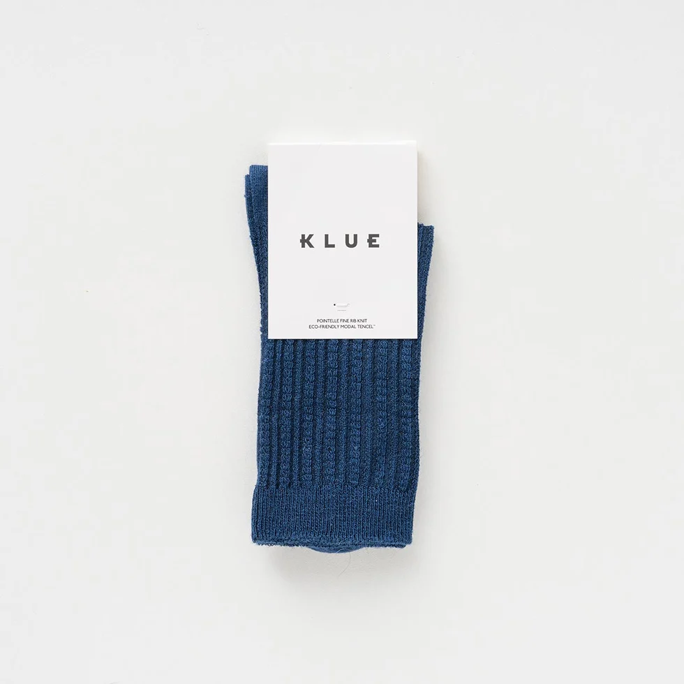 KLUE - Chaussettes Pointelle Fine - Navy 36/40 – Image 2